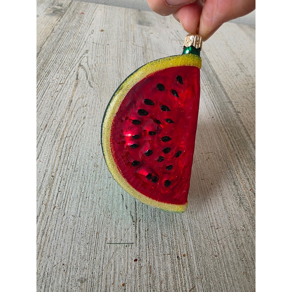 Vintage glass watermelon glitter ornament Xmas tree‎